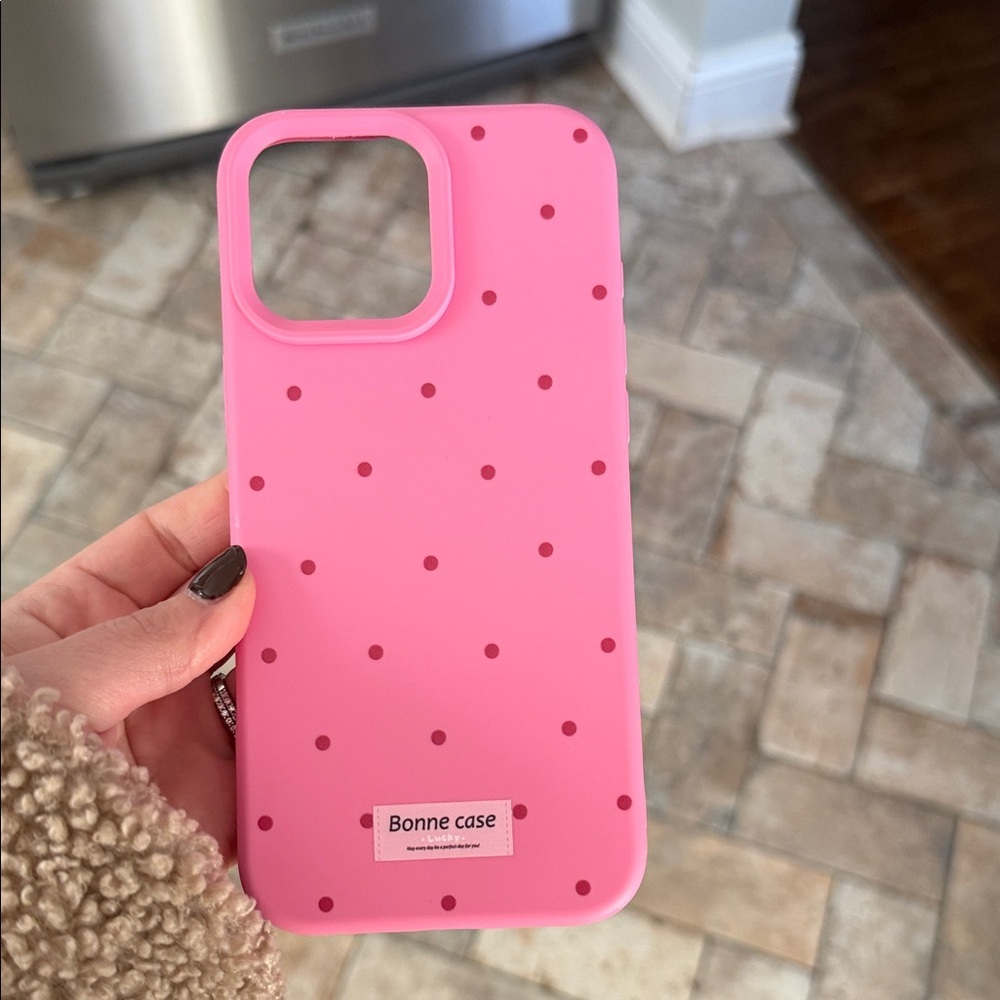 Pink Polka Dot iPhone 16 Pro Max Phone Case